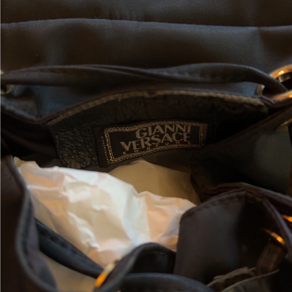 Versace Black Nylon Backpack with Gold Medusa Emblem COA included - Picture 6 of 8